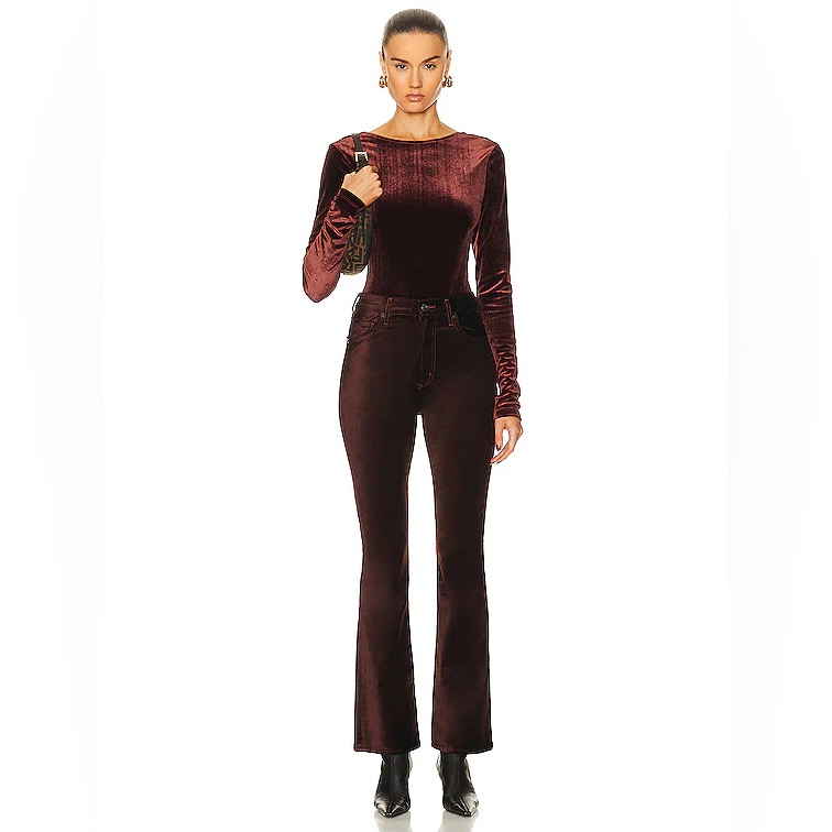 New** Size M Corrin Scoop Back Bodysuit In Chocolate Milk Agolde